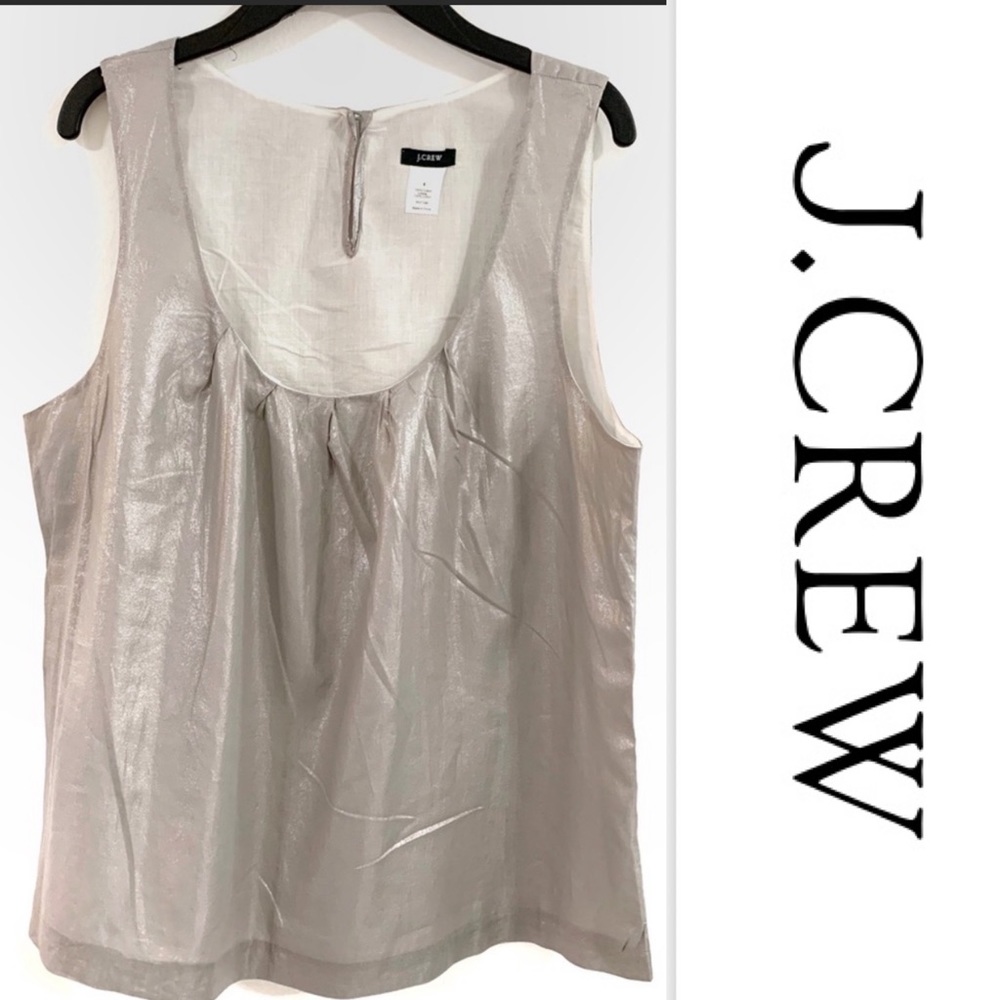 J. Crew Scoop-neck Sleeveless Silver Gray Top